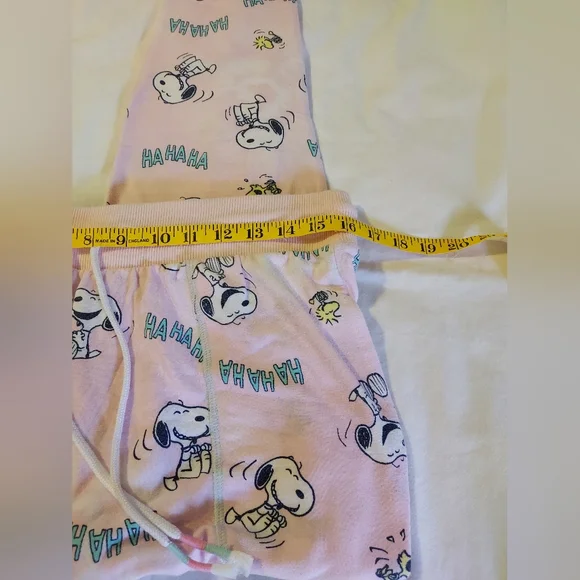 Peanuts Pink Cozy Soft Snoopy Jogger Style Pajama Pants - Picture 4 of 6